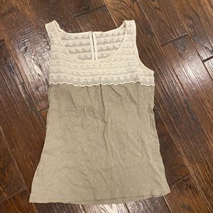 Womens JCrew tank top with lace trim.  Size small.